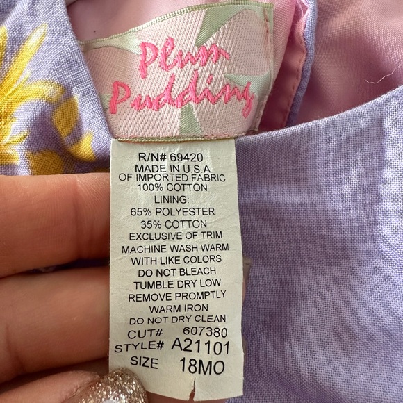 Plum Pudding Lilac Floral dress sz: 18M - Picture 3 of 6